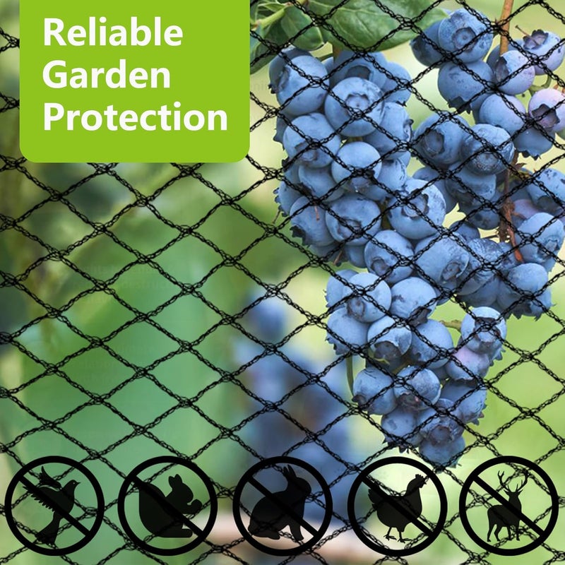POYEE 15x40ft Bird Netting for Garden Woven Mesh Garden Netting for Plants, Vegetable, Fruit Trees, Blueberry Bushes, Strawberries Against Birds, Deer, Squirrels and Other Animals - Image 5